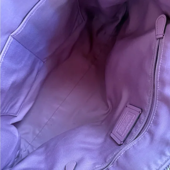 Coach Lavender Leather Tote Bag - Picture 3 of 6